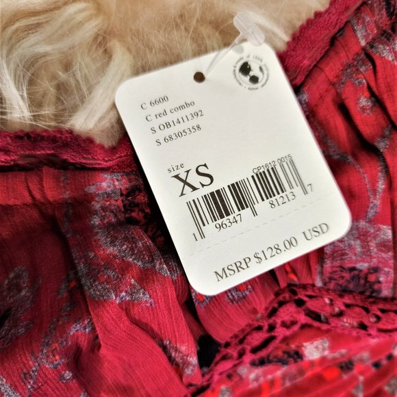 FREE PEOPLE Floral Bodysuit Top Size XS - NWT - Picture 5 of 6